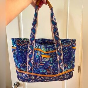 Stylish Blue and Gold Women's Tote Bag